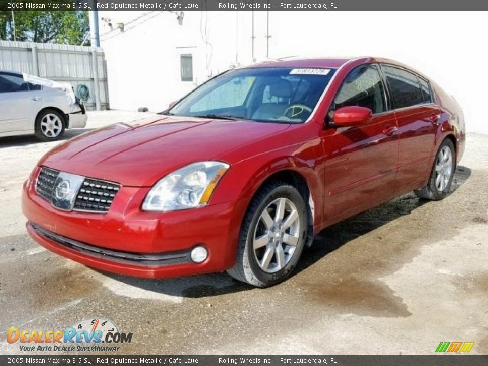 2005 Nissan Maxima 3.5 SL Red Opulence Metallic / Cafe Latte Photo #2