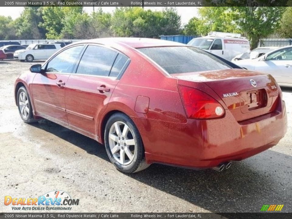 2005 Nissan Maxima 3.5 SL Red Opulence Metallic / Cafe Latte Photo #3