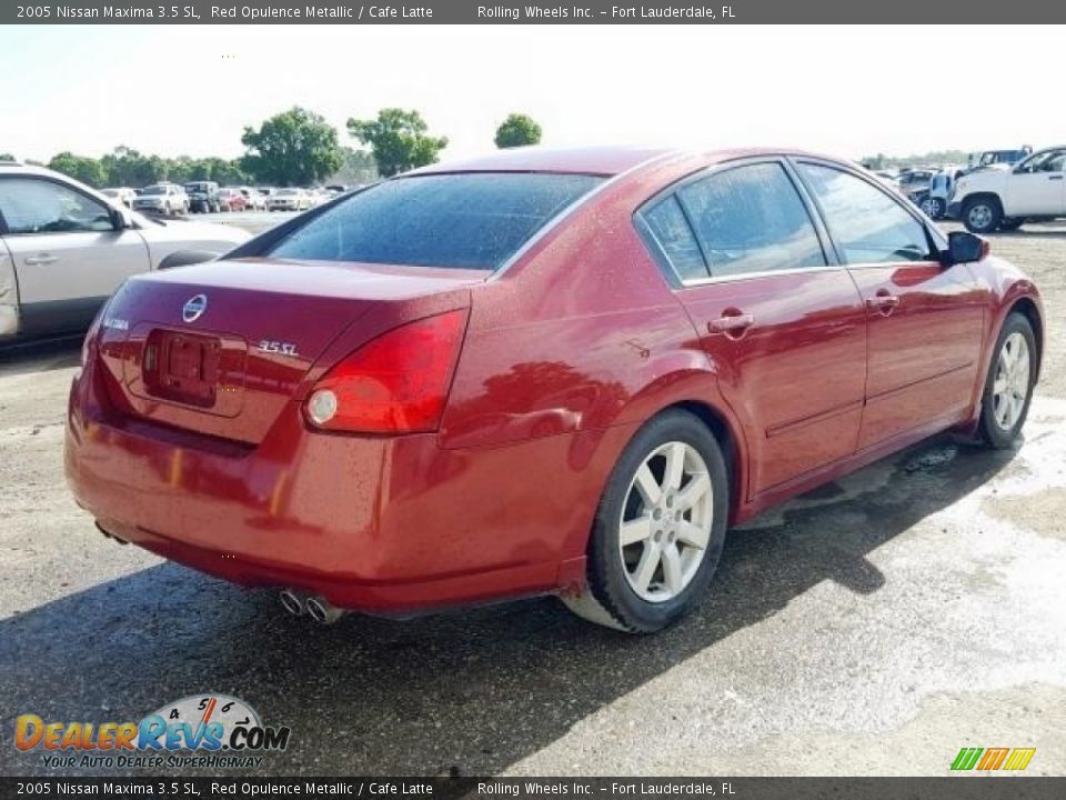 2005 Nissan Maxima 3.5 SL Red Opulence Metallic / Cafe Latte Photo #4