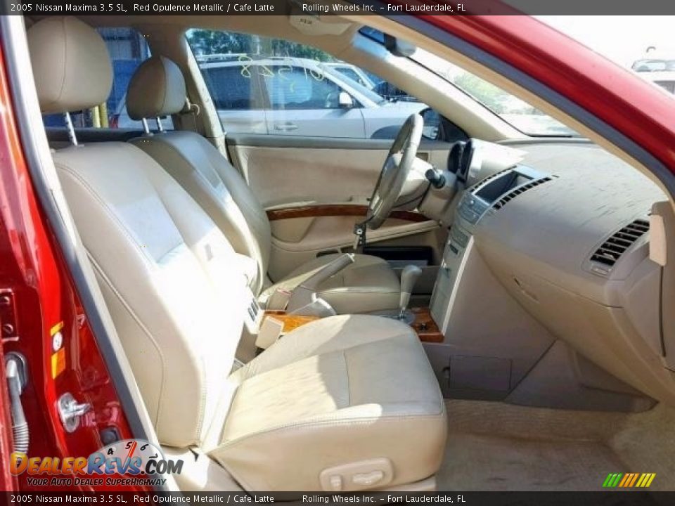 2005 Nissan Maxima 3.5 SL Red Opulence Metallic / Cafe Latte Photo #5