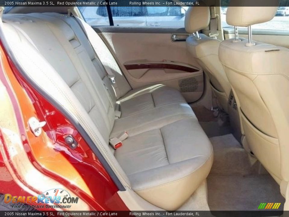 2005 Nissan Maxima 3.5 SL Red Opulence Metallic / Cafe Latte Photo #6