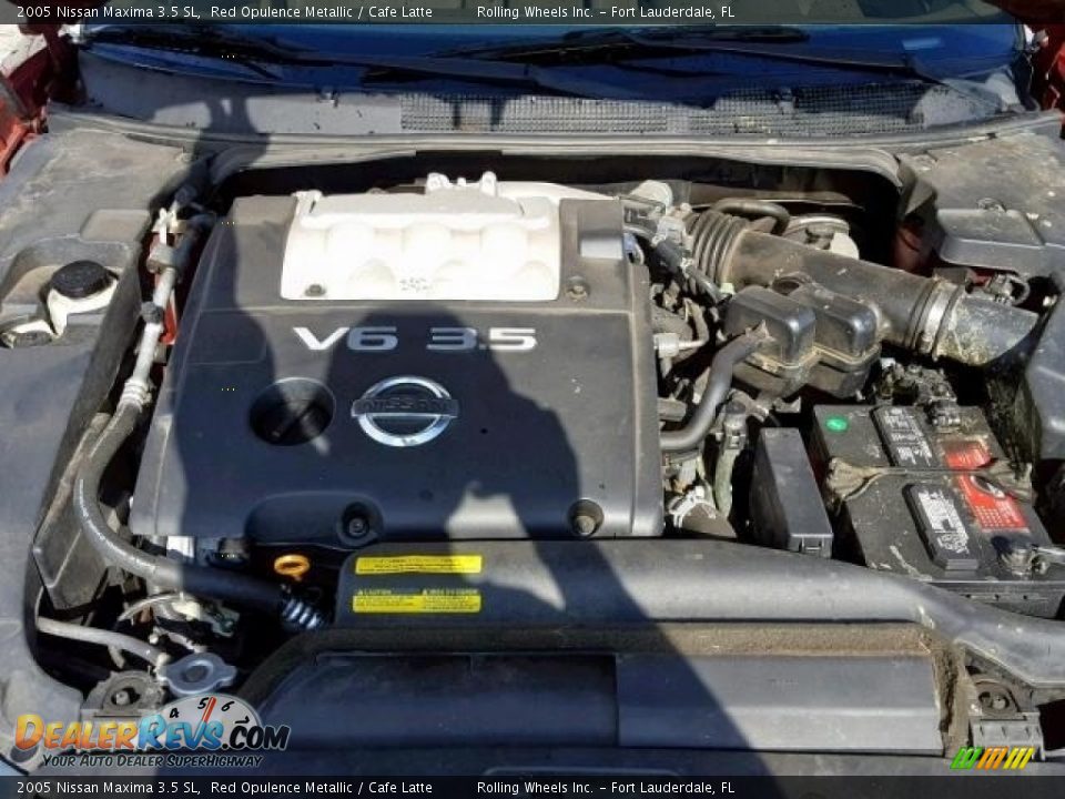 2005 Nissan Maxima 3.5 SL Red Opulence Metallic / Cafe Latte Photo #7