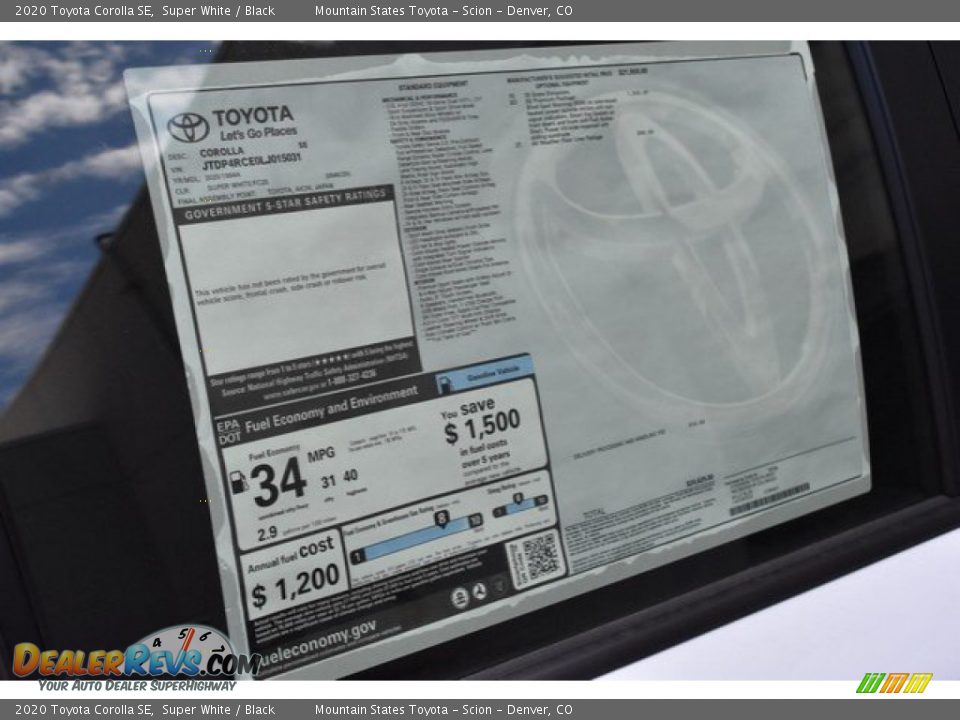 2020 Toyota Corolla SE Super White / Black Photo #11