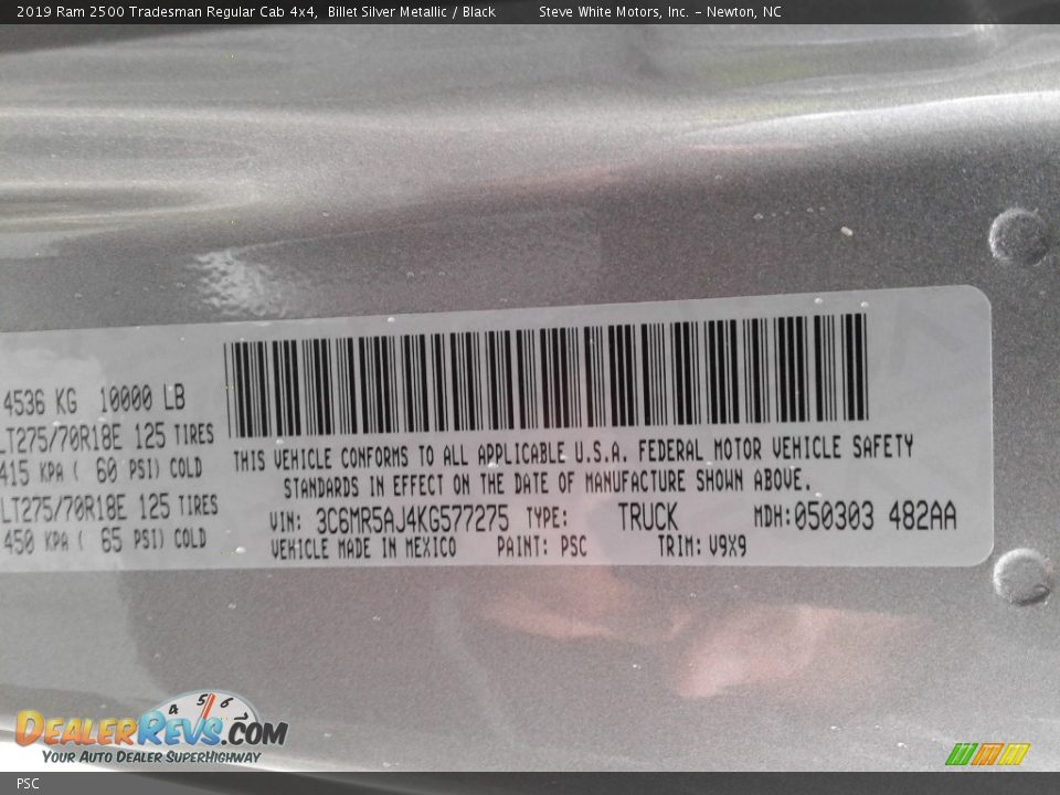 Ram Color Code PSC Billet Silver Metallic