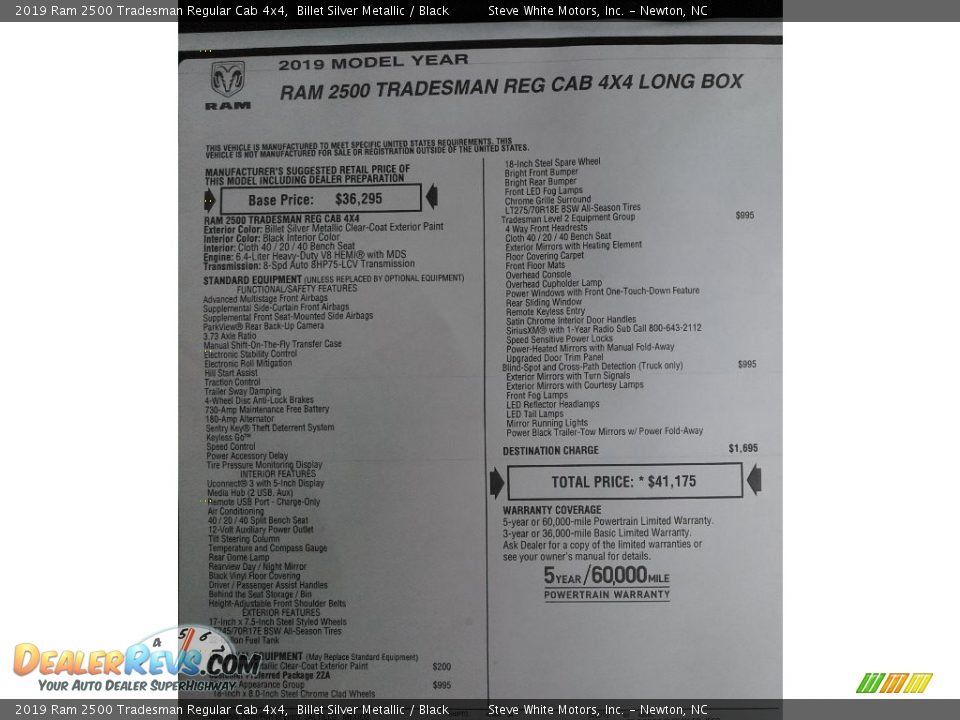 2019 Ram 2500 Tradesman Regular Cab 4x4 Billet Silver Metallic / Black Photo #29