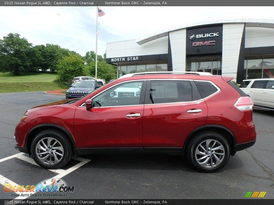 2015 Nissan Rogue SL AWD Cayenne Red / Charcoal Photo #13
