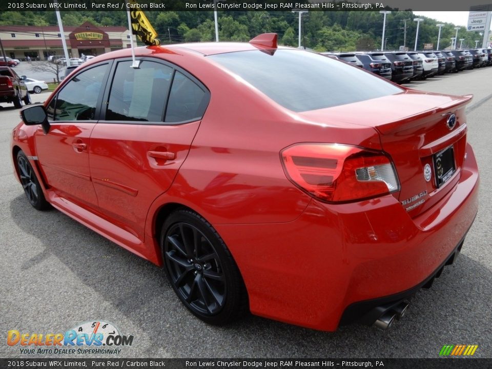 2018 Subaru WRX Limited Pure Red / Carbon Black Photo #3