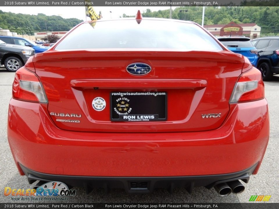 2018 Subaru WRX Limited Pure Red / Carbon Black Photo #4