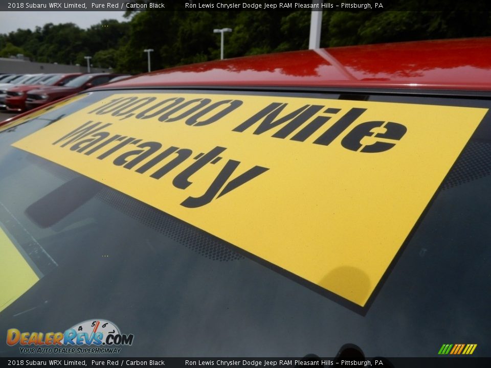 2018 Subaru WRX Limited Pure Red / Carbon Black Photo #10