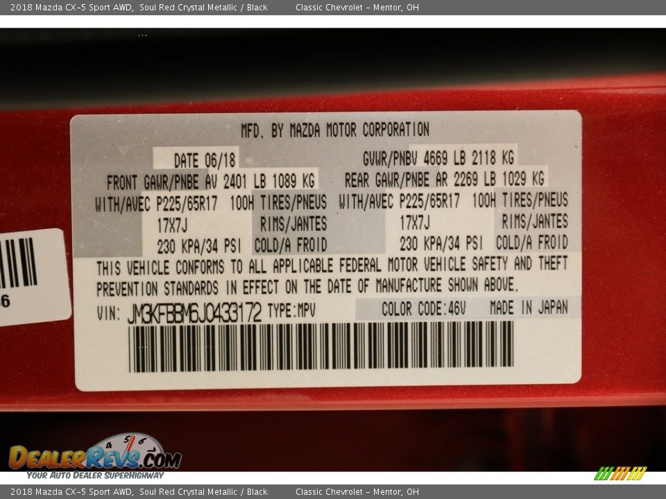 2018 Mazda CX-5 Sport AWD Soul Red Crystal Metallic / Black Photo #19