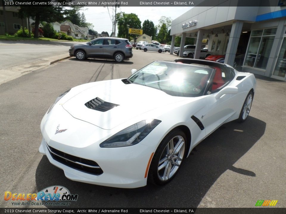 2019 Chevrolet Corvette Stingray Coupe Arctic White / Adrenaline Red Photo #1