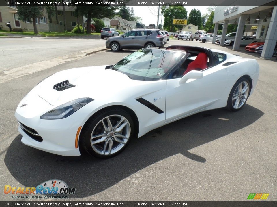 2019 Chevrolet Corvette Stingray Coupe Arctic White / Adrenaline Red Photo #2
