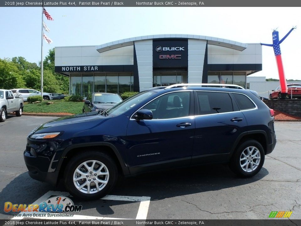 2018 Jeep Cherokee Latitude Plus 4x4 Patriot Blue Pearl / Black Photo #1