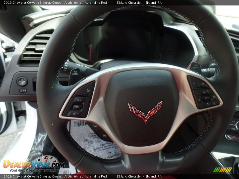 2019 Chevrolet Corvette Stingray Coupe Arctic White / Adrenaline Red Photo #24