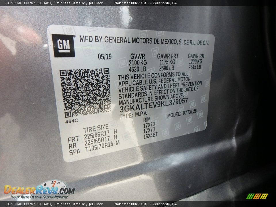 2019 GMC Terrain SLE AWD Satin Steel Metallic / Jet Black Photo #16