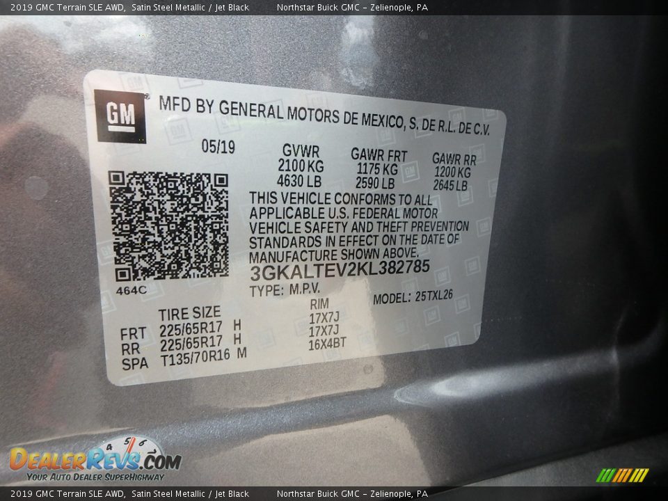 2019 GMC Terrain SLE AWD Satin Steel Metallic / Jet Black Photo #16