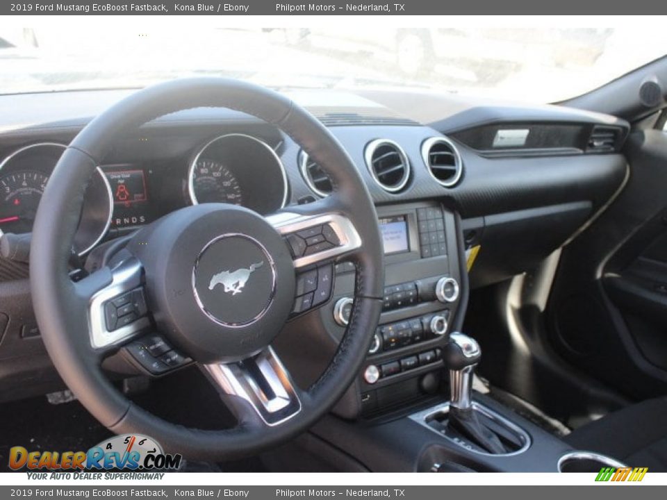 2019 Ford Mustang EcoBoost Fastback Kona Blue / Ebony Photo #14