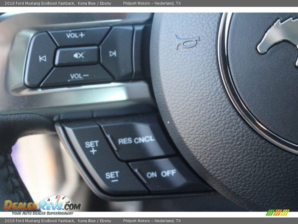 2019 Ford Mustang EcoBoost Fastback Kona Blue / Ebony Photo #20