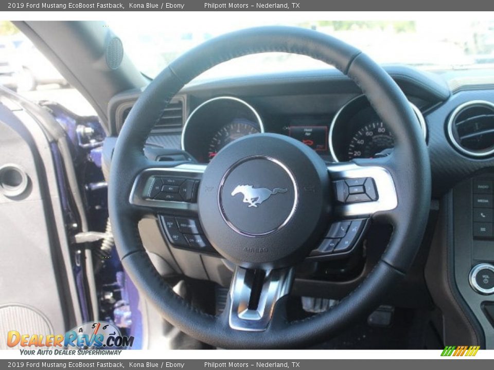 2019 Ford Mustang EcoBoost Fastback Kona Blue / Ebony Photo #25