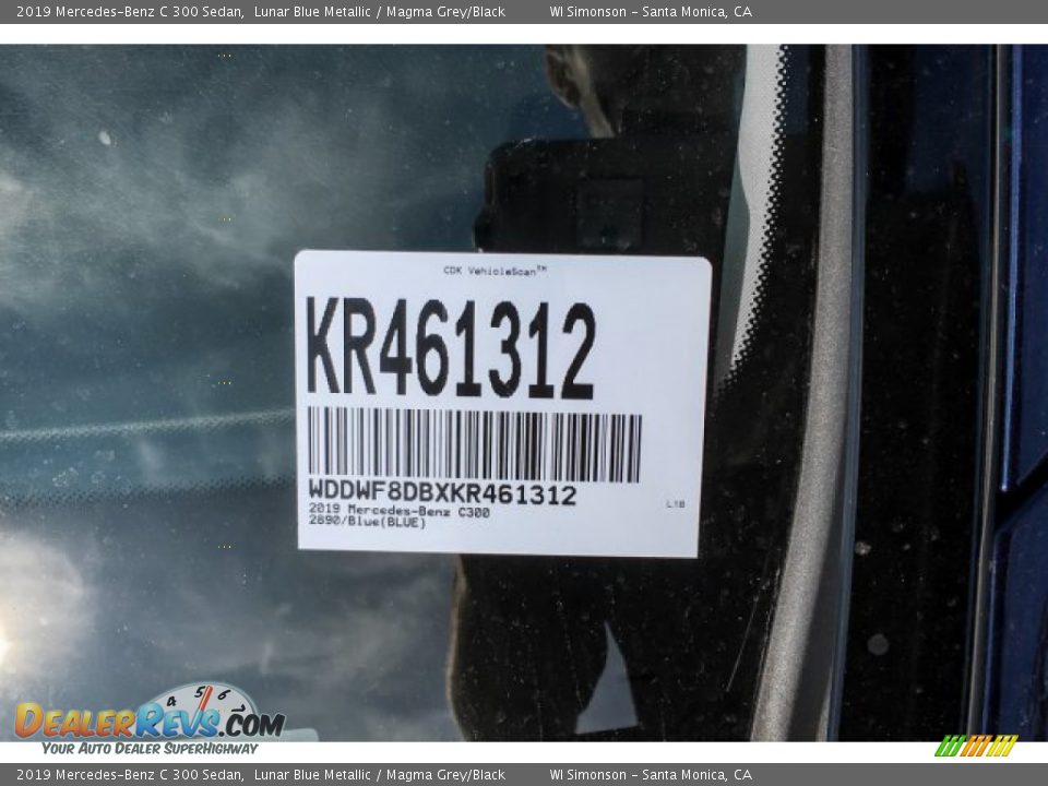2019 Mercedes-Benz C 300 Sedan Lunar Blue Metallic / Magma Grey/Black Photo #11