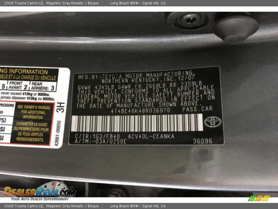 2008 Toyota Camry LE Magnetic Gray Metallic / Bisque Photo #17