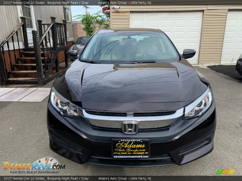2017 Honda Civic LX Sedan Burgundy Night Pearl / Gray Photo #2