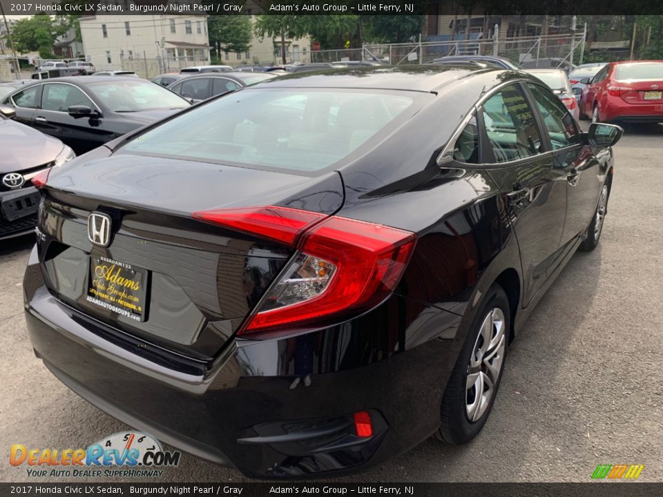 2017 Honda Civic LX Sedan Burgundy Night Pearl / Gray Photo #4
