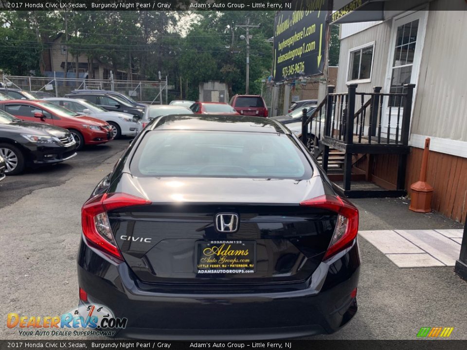 2017 Honda Civic LX Sedan Burgundy Night Pearl / Gray Photo #5