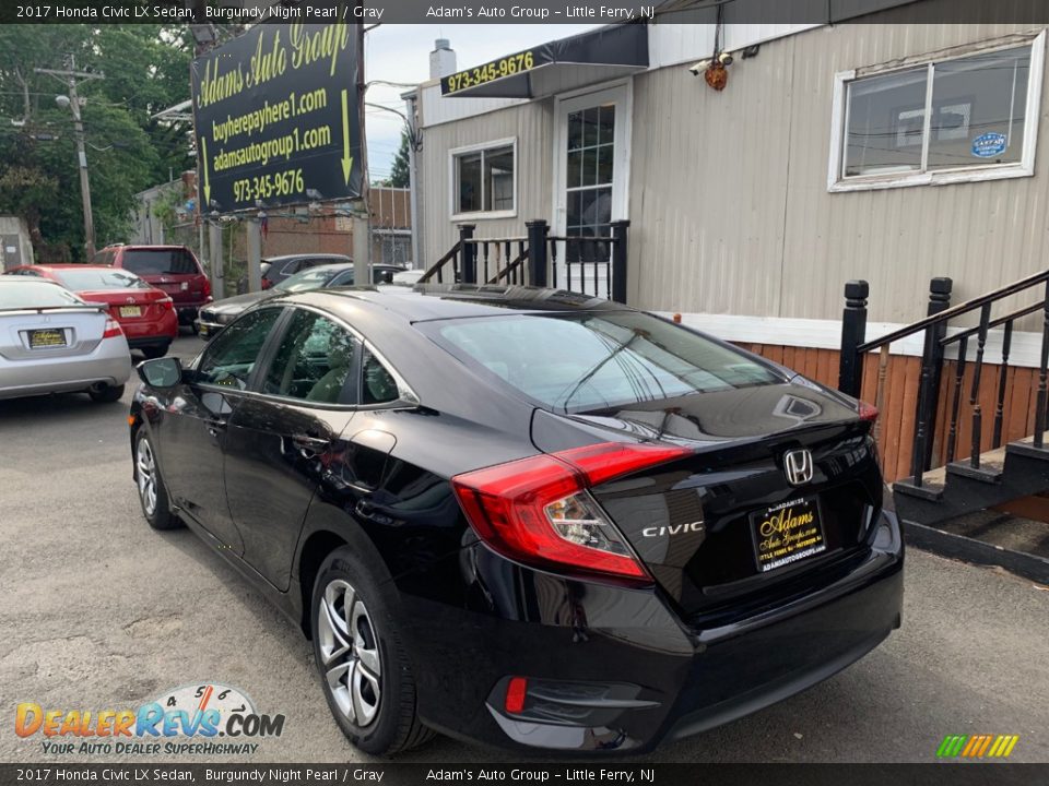 2017 Honda Civic LX Sedan Burgundy Night Pearl / Gray Photo #6