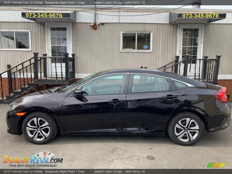 2017 Honda Civic LX Sedan Burgundy Night Pearl / Gray Photo #7