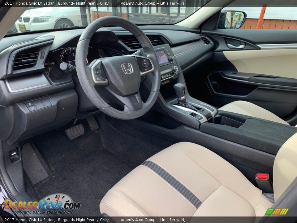 2017 Honda Civic LX Sedan Burgundy Night Pearl / Gray Photo #8