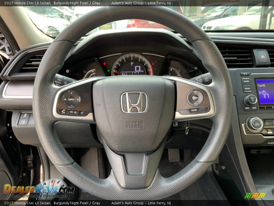 2017 Honda Civic LX Sedan Burgundy Night Pearl / Gray Photo #9