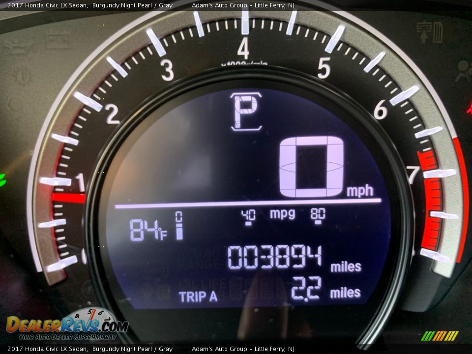 2017 Honda Civic LX Sedan Burgundy Night Pearl / Gray Photo #10