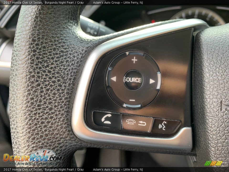 2017 Honda Civic LX Sedan Burgundy Night Pearl / Gray Photo #11