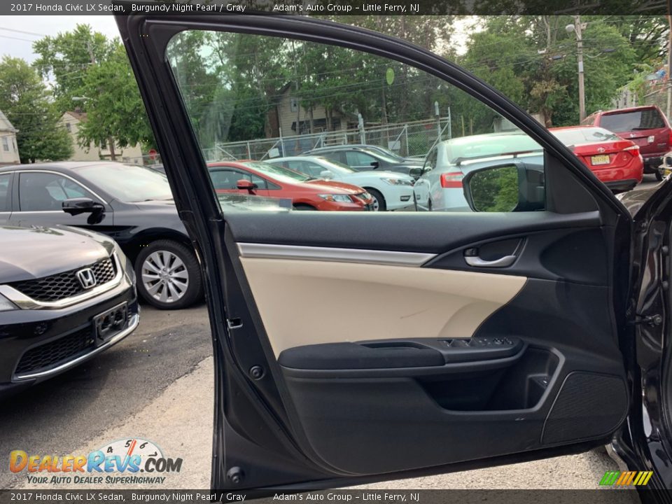 2017 Honda Civic LX Sedan Burgundy Night Pearl / Gray Photo #15
