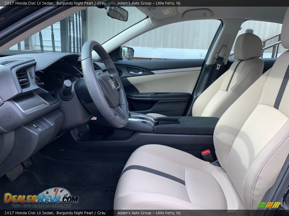 2017 Honda Civic LX Sedan Burgundy Night Pearl / Gray Photo #17