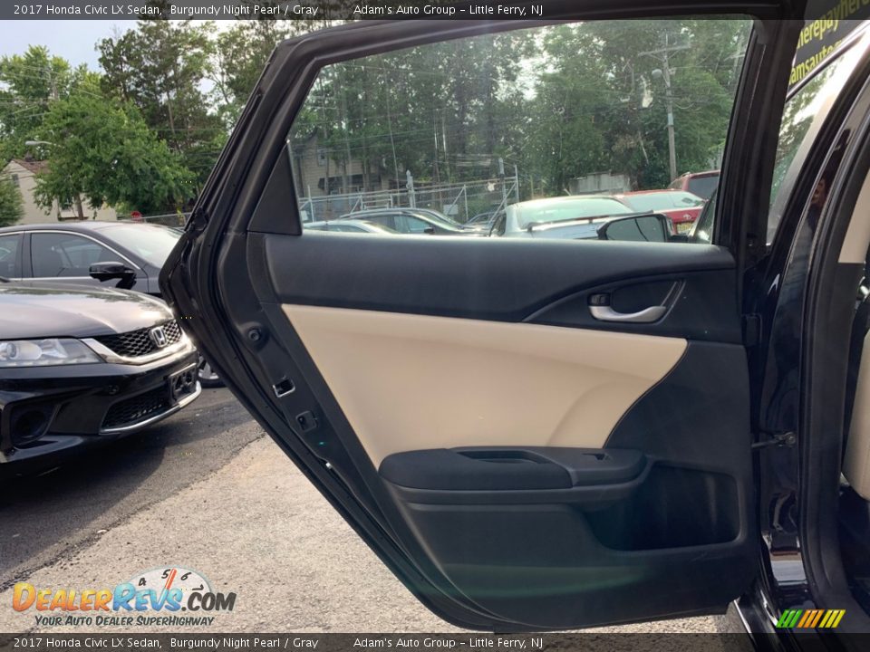 2017 Honda Civic LX Sedan Burgundy Night Pearl / Gray Photo #18