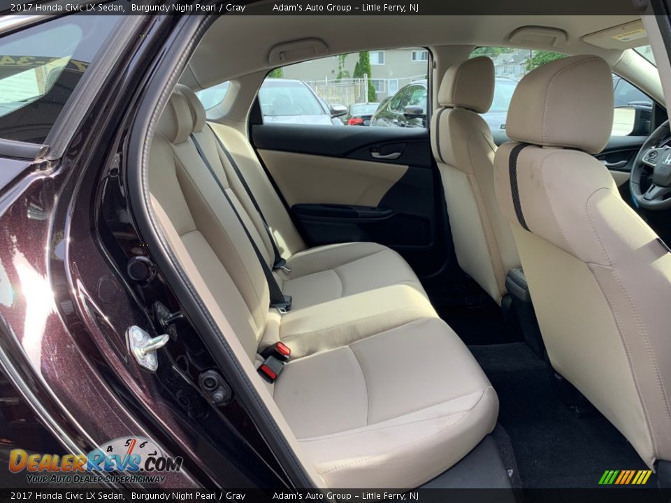 2017 Honda Civic LX Sedan Burgundy Night Pearl / Gray Photo #22