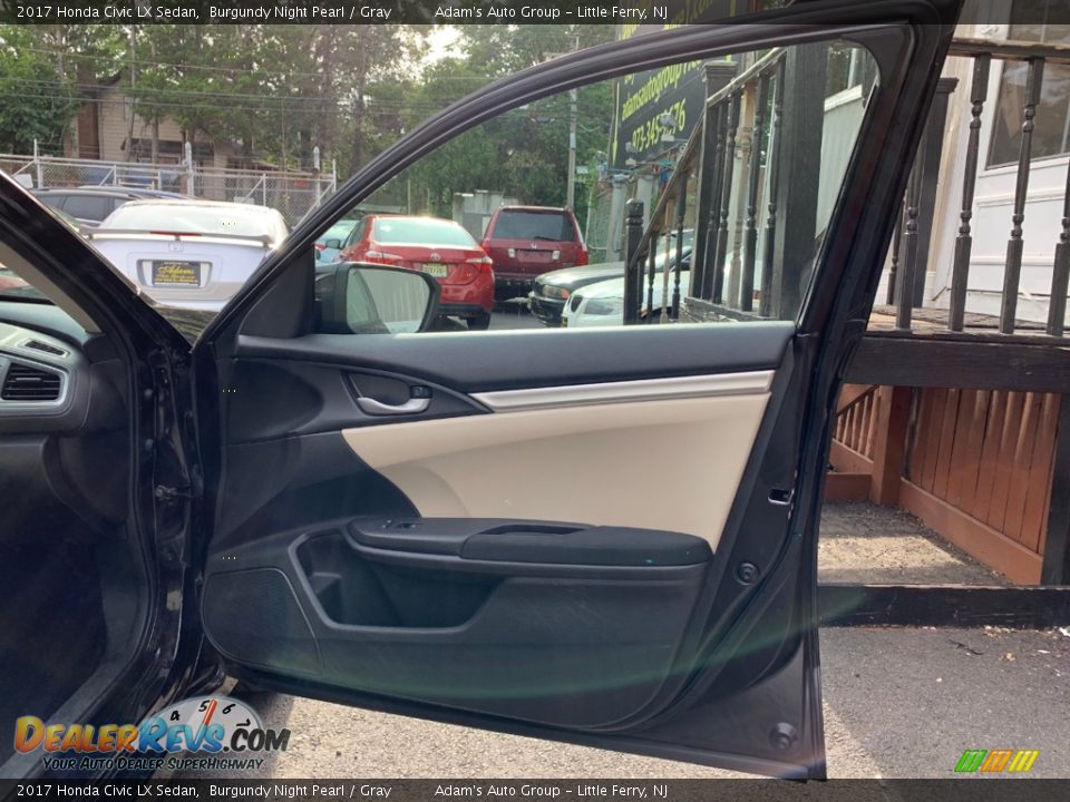 2017 Honda Civic LX Sedan Burgundy Night Pearl / Gray Photo #23