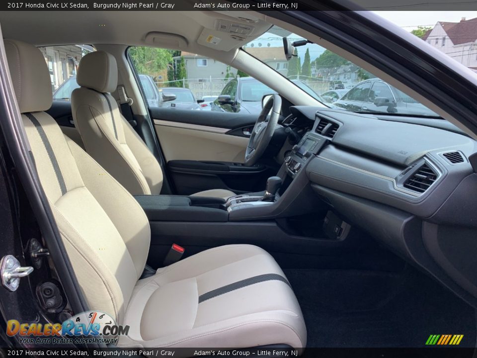 2017 Honda Civic LX Sedan Burgundy Night Pearl / Gray Photo #24