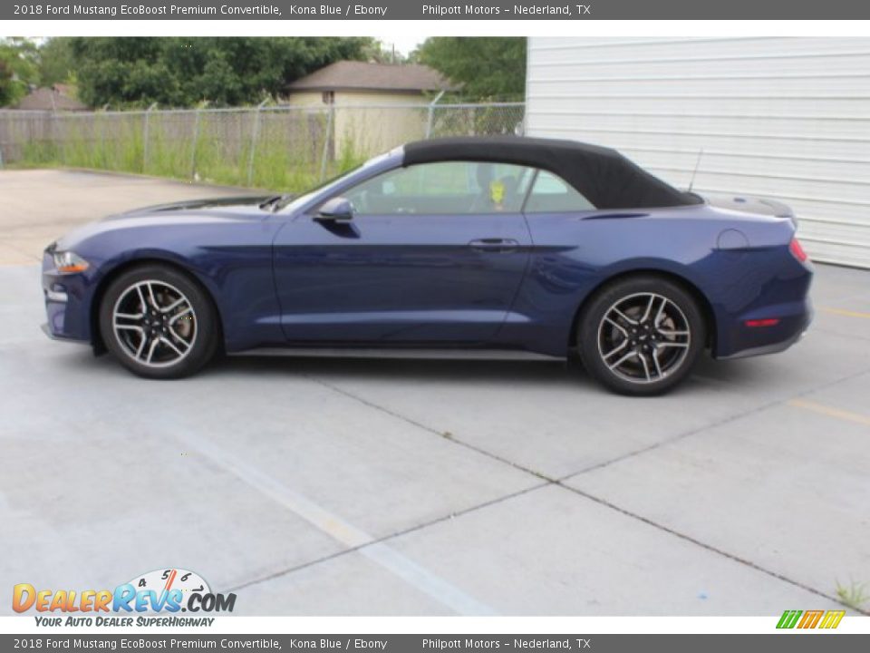 2018 Ford Mustang EcoBoost Premium Convertible Kona Blue / Ebony Photo #6