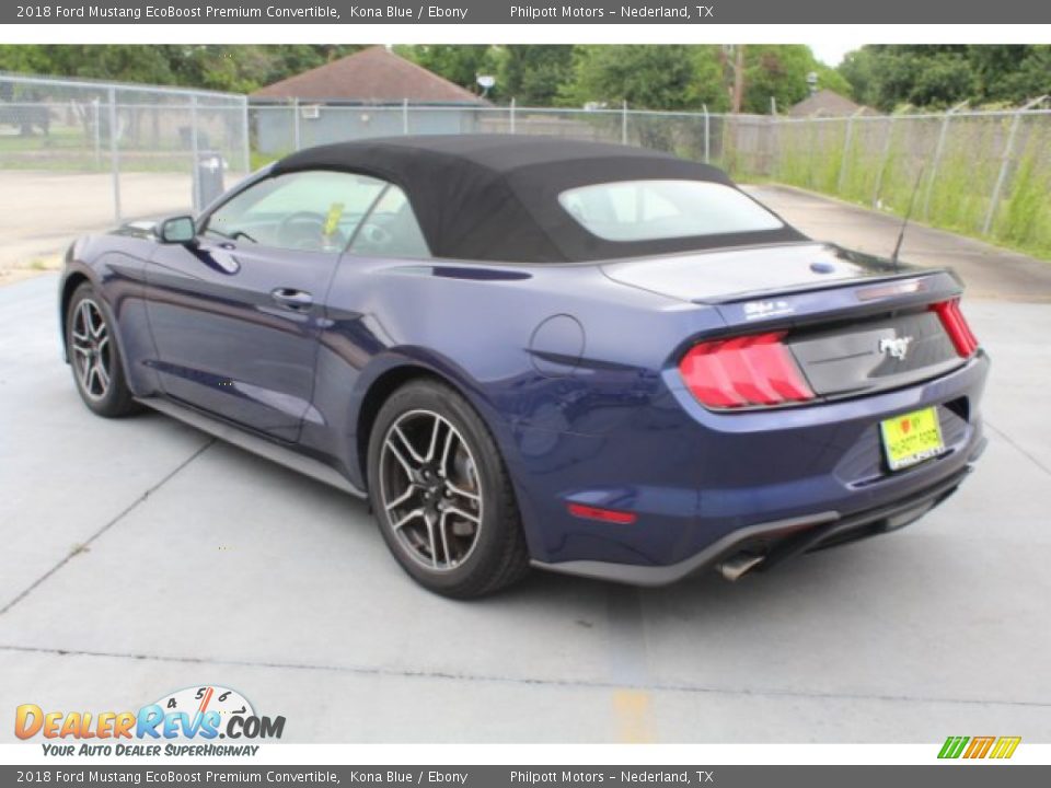 2018 Ford Mustang EcoBoost Premium Convertible Kona Blue / Ebony Photo #7