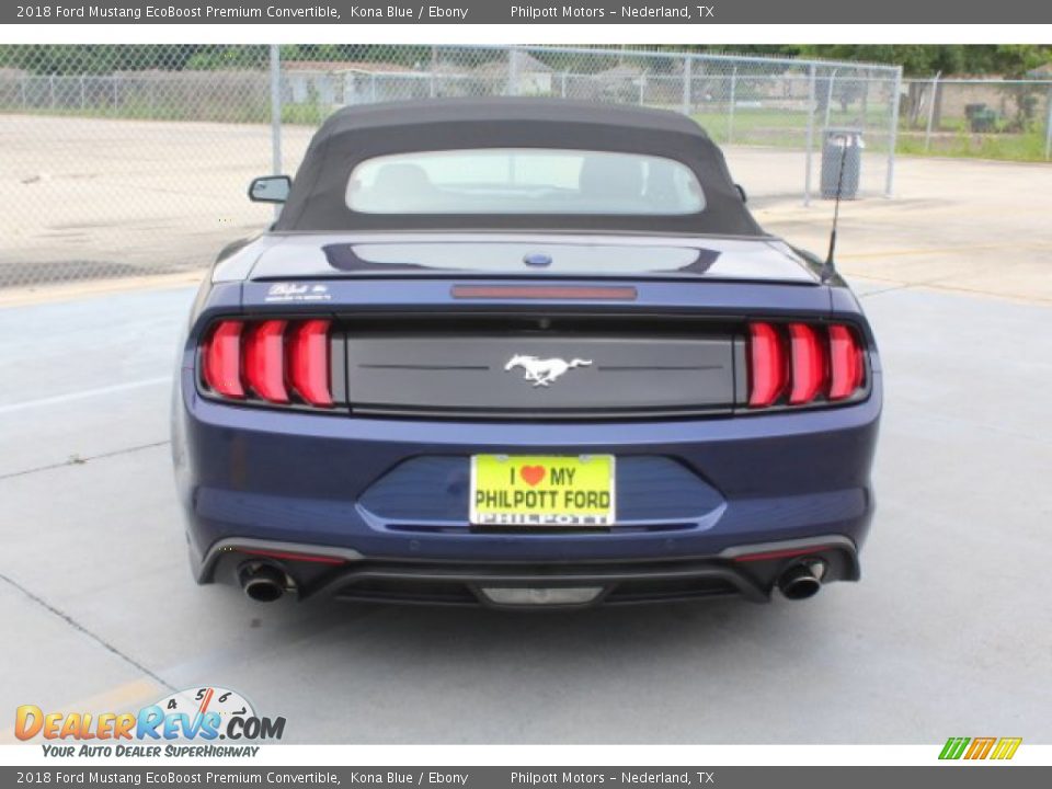 2018 Ford Mustang EcoBoost Premium Convertible Kona Blue / Ebony Photo #8
