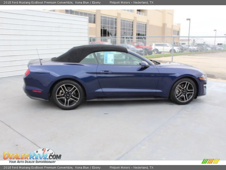 2018 Ford Mustang EcoBoost Premium Convertible Kona Blue / Ebony Photo #10