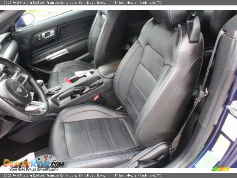 2018 Ford Mustang EcoBoost Premium Convertible Kona Blue / Ebony Photo #12
