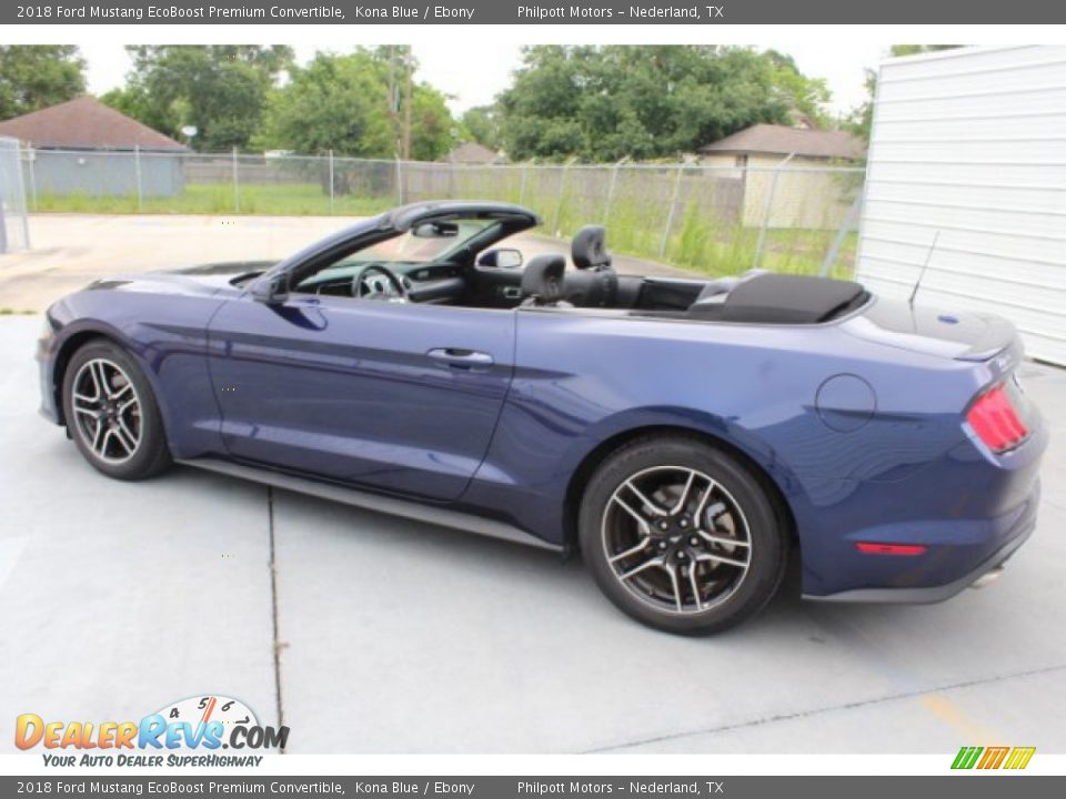 2018 Ford Mustang EcoBoost Premium Convertible Kona Blue / Ebony Photo #13