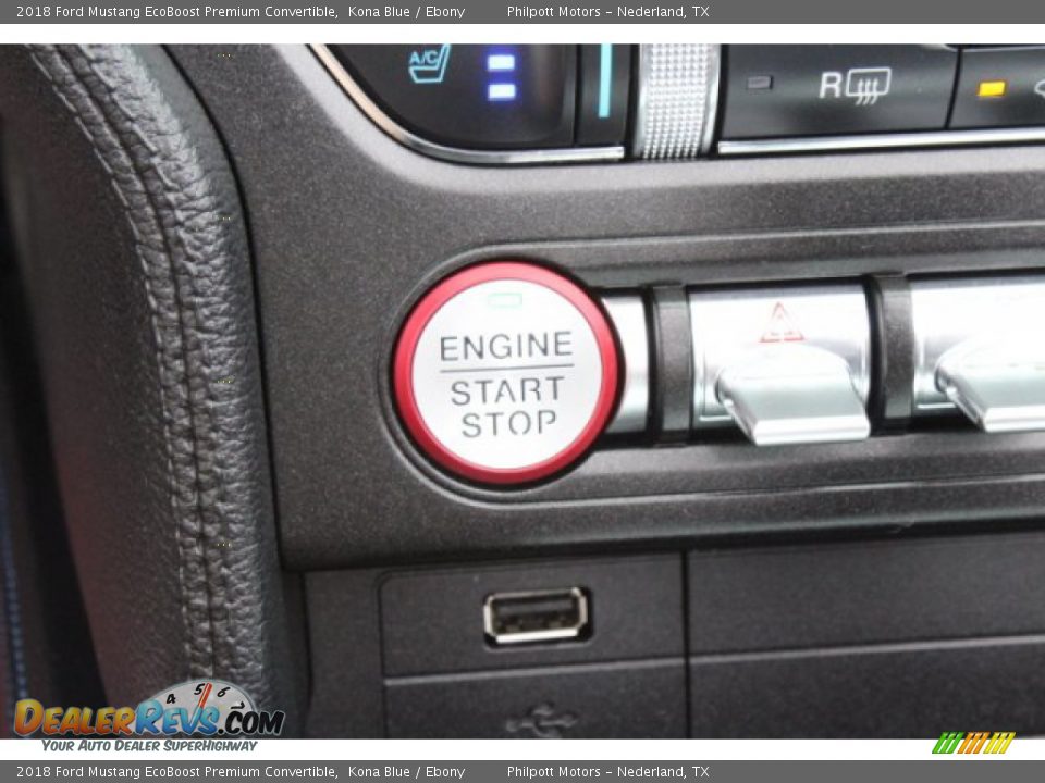 2018 Ford Mustang EcoBoost Premium Convertible Kona Blue / Ebony Photo #17