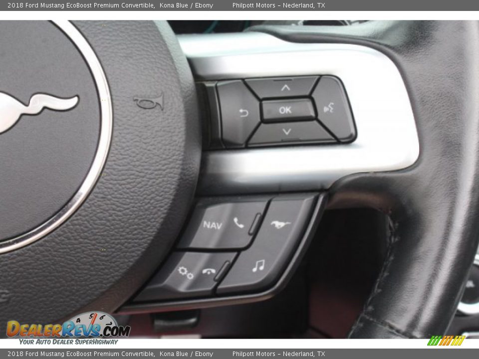 2018 Ford Mustang EcoBoost Premium Convertible Kona Blue / Ebony Photo #19