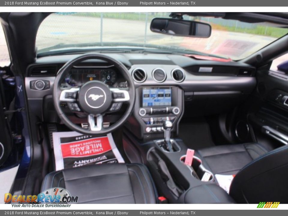 2018 Ford Mustang EcoBoost Premium Convertible Kona Blue / Ebony Photo #21