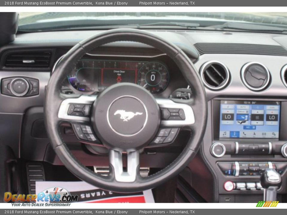 2018 Ford Mustang EcoBoost Premium Convertible Kona Blue / Ebony Photo #22